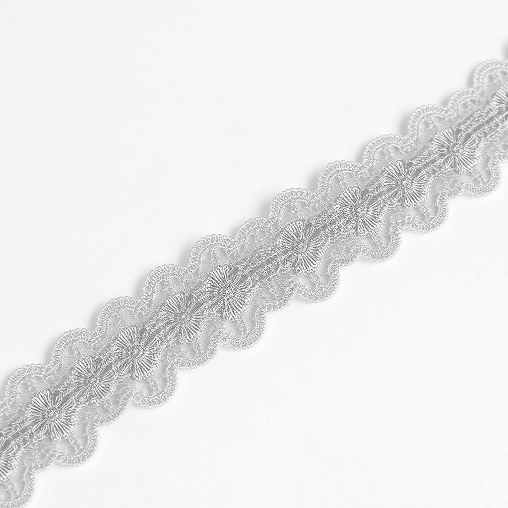 Silver Floral Gota Lace – Gota Patti Laces by Padma Enterprises